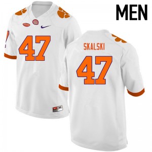Men Jamie Skalski White Clemson Tigers College Football #47 Jersey 619285-784