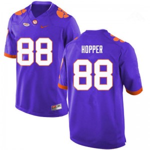 Men Jayson Hopper Purple Clemson National Championship College Football #88 Jersey 898129-597