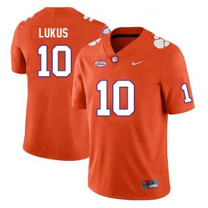 Men Jeadyn Lukus Orange Clemson Tigers College Football #10 Jersey 600315-320