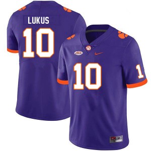 Men Jeadyn Lukus Purple Clemson University College Football #10 Jersey 924347-670