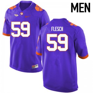 Men Jeb Flesch Purple Clemson University College Football #59 Jersey 272559-244