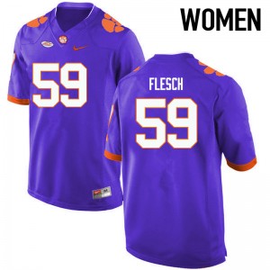 Women Jeb Flesch Purple Clemson College Football #59 Jersey 252015-432
