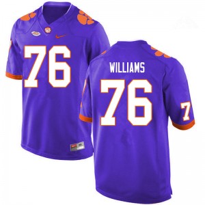 Men John Williams Purple Clemson National Championship College Football #76 Jersey 277793-888