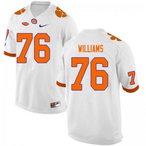 Men John Williams White Clemson Tigers College Football #76 Jersey 789855-313