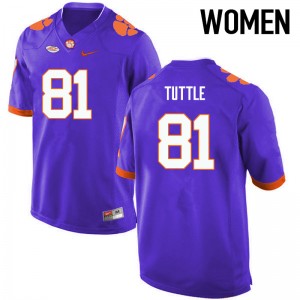 Women Kanyon Tuttle Purple Clemson Tigers College Football #81 Jersey 119349-760