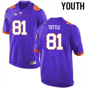 Youth Kanyon Tuttle Purple Clemson College Football #81 Jersey 686368-605