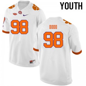 Youth Kevin Dodd White Clemson College Football #98 Jersey 798176-472