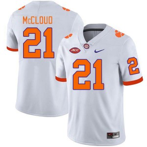 Men Kobe McCloud White Clemson University College Football #21 Jersey 471338-443