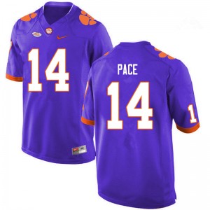 Men Kobe Pace Purple Clemson Tigers College Football #14 Jersey 640531-153
