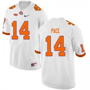 Men Kobe Pace White Clemson College Football #14 Jersey 644313-606