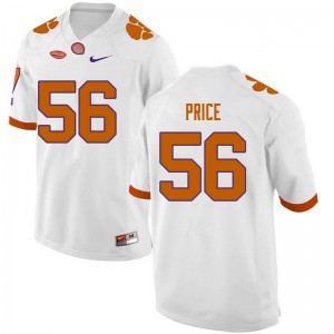 Men Luke Price White Clemson National Championship College Football #56 Jersey 458322-853