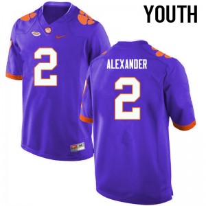 Youth Mackensie Alexander Purple Clemson Tigers College Football #2 Jersey 848698-585