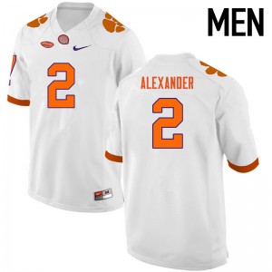 Men Mackensie Alexander White Clemson National Championship College Football #2 Jersey 305015-751