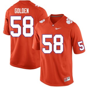 Men Maddie Golden Orange Clemson University College Football #58 Jersey 895410-419