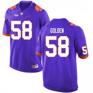 Men Maddie Golden Purple Clemson College Football #58 Jersey 421529-258