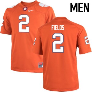 Men Mark Fields Orange Clemson University College Football #2 Jersey 407796-494