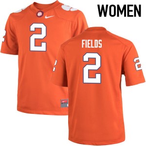 Women Mark Fields Orange Clemson National Championship College Football #2 Jersey 950178-131