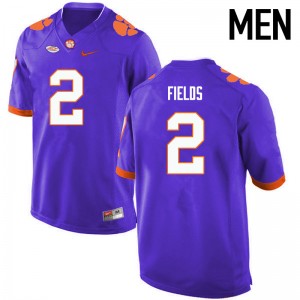 Men Mark Fields Purple Clemson National Championship College Football #2 Jersey 428811-641