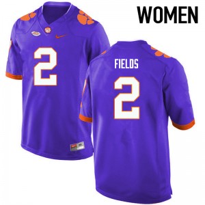 Women Mark Fields Purple Clemson University College Football #2 Jersey 632290-358
