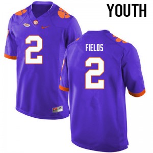 Youth Mark Fields Purple Clemson National Championship College Football #2 Jersey 475740-529