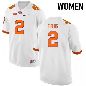 Women Mark Fields White Clemson College Football #2 Jersey 723247-643