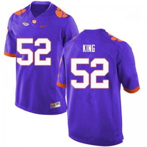 Men Matthew King Purple Clemson Tigers College Football #52 Jersey 491707-633