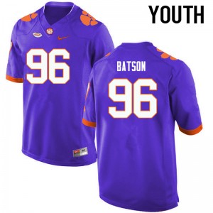 Youth Michael Batson Purple Clemson Tigers College Football #96 Jersey 277947-686