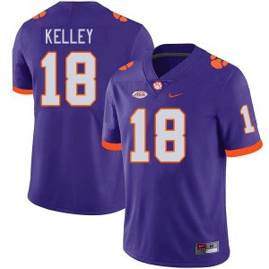 Men Misun Kelley Purple Clemson College Football #18 Jersey 681730-485