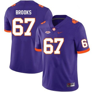 Men Nathan Brooks Purple Clemson College Football #67 Jersey 516178-755