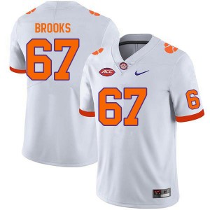 Men Nathan Brooks White Clemson College Football #67 Jersey 626265-708