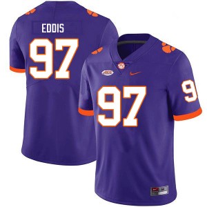 Men Nick Eddis Purple Clemson University College Football #97 Jersey 769574-206