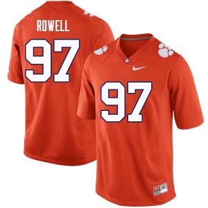 Men Nick Rowell Orange Clemson University College Football #97 Jersey 619582-906
