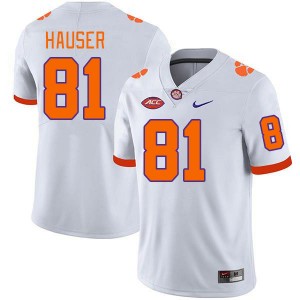 Men Nolan Hauser White Clemson Tigers College Football #81 Jersey 507731-358