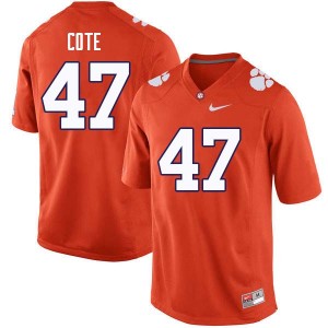 Men Peter Cote Orange Clemson National Championship College Football #47 Jersey 156748-502