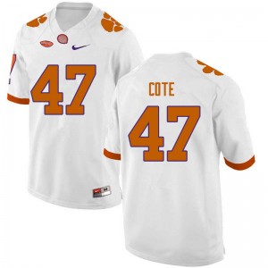 Men Peter Cote White Clemson National Championship College Football #47 Jersey 280759-931