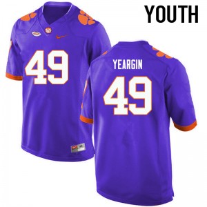 Youth Richard Yeargin Purple Clemson National Championship College Football #49 Jersey 764141-291