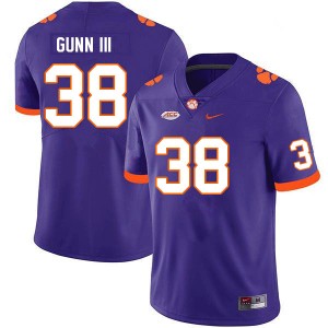 Men Robert Gunn III Purple Clemson College Football #38 Jersey 731868-399