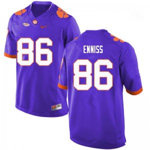 Men Ryan Enniss Purple Clemson College Football #86 Jersey 401229-873