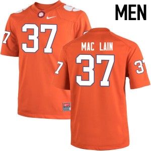 Men Ryan Mac Lain Orange Clemson Tigers College Football #37 Jersey 241437-289