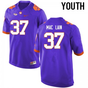 Youth Ryan Mac Lain Purple Clemson National Championship College Football #37 Jersey 596980-118