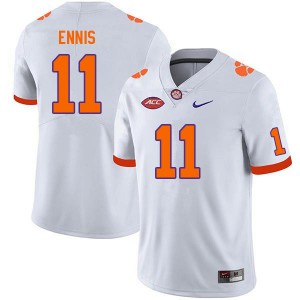 Men Sage Ennis White Clemson College Football #11 Jersey 186537-716