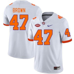 Men Sammy Brown White Clemson Tigers College Football #47 Jersey 854250-213