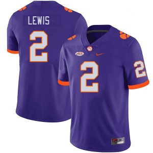 Men Shelton Lewis Purple Clemson Tigers College Football #2 Jersey 947564-228