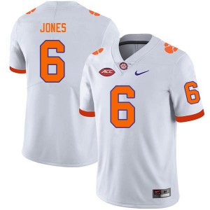 Men Sheridan Jones White Clemson Tigers College Football #6 Jersey 875748-761