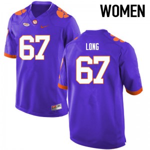 Women Stacy Long Purple Clemson National Championship College Football #67 Jersey 279289-555