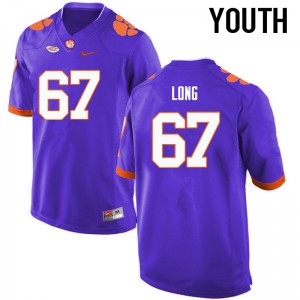 Youth Stacy Long Purple Clemson University College Football #67 Jersey 379920-473