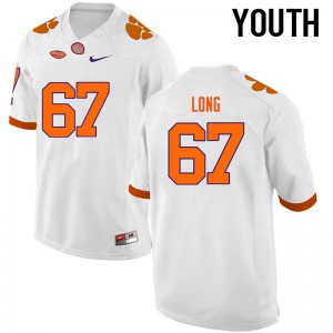 Youth Stacy Long White Clemson Tigers College Football #67 Jersey 120548-252