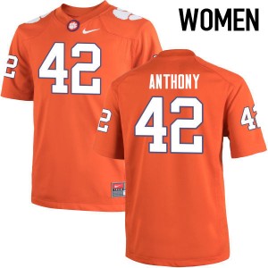 Women Stephone Anthony Orange Clemson College Football #42 Jersey 370466-712