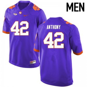 Men Stephone Anthony Purple CFP Champs College Football #42 Jersey 287125-629
