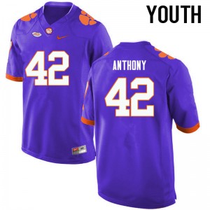 Youth Stephone Anthony Purple CFP Champs College Football #42 Jersey 993944-888
